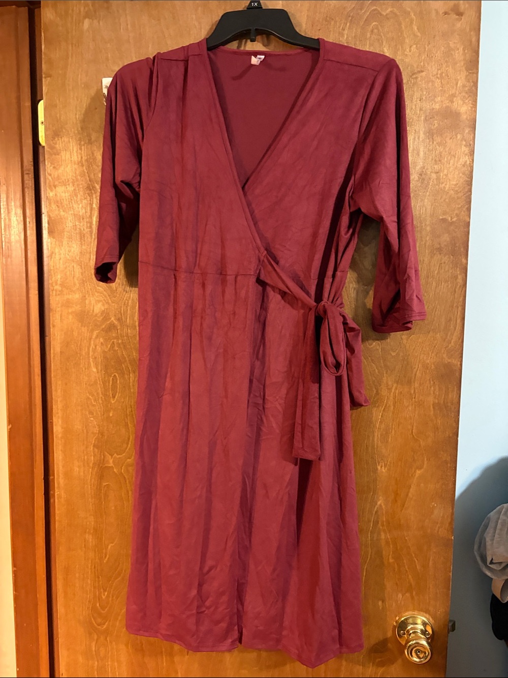 Piphany Velour Burgundy Wrap Dress